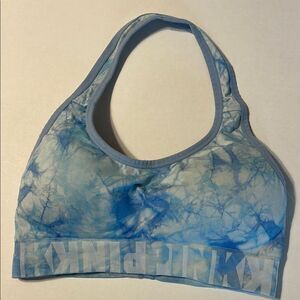 PINK Victoria’s Secret Blue White Tie-Dye Bra Wireless Lightly Lined Comfy Med